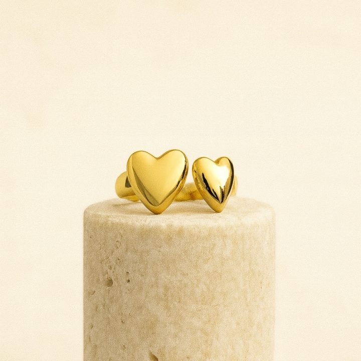 Anillo corazon doble